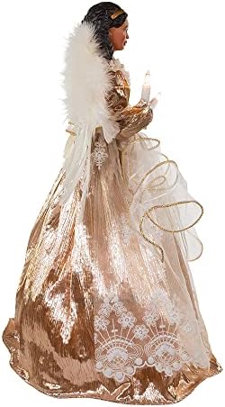 Kurt Adler 16-Inch White/Rose Gold Black Angel Tree Topper - Image 2