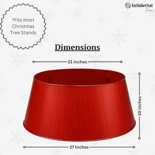 27in Christmas Tree Collar, Red Tree Skirt Alternative, Tree Base Cover for Decorations, Skirt Base Stand Protection from Pets, Fits Majority Tree Stands (Red) - Image 5