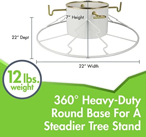 Yard Butler Santa's Helper - Easy to Use & Assemble Christmas Tree Stand - Durable & Sturdy Stand Made with Anti-Rust Steel - Beautiful Addition to Holiday Decor - 6' to 11' Trees - White - Image 4