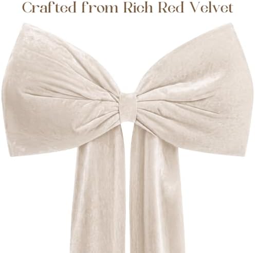 Knitgrip Extra Large Velvet Christmas Tree Topper Bow, Beige, 118 Inch - Image 3