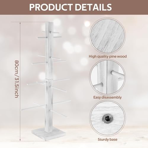 32 Inch Christmas Ornament Display Tree Centerpieces for Tables Ornament Tree Stand Holder Tabletop Artificial Tree for Wedding Anniversary Birthday Farmhouse Party Home Decor - Image 3
