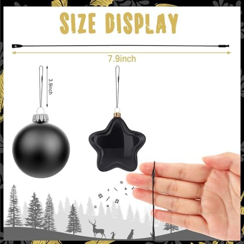 JUNEBRUSHS 600PCS Black Halloween Ornament Hooks Ornament Hangers with Snap - Image 2