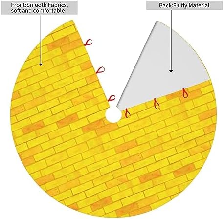 Gold Yellow Brick Funny 36 Inch Christmas Tree Skirt Carpet Mat Funny Party Decor Supplies for Xmas Halloween Decorations Occasion Ornament - Image 3
