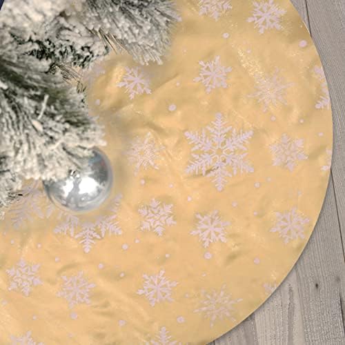 Flash World 36 Inch Large Christmas Tree Skirt Xmas Soft Cover Mat Decor Snowflake Collar Farmhouse Tree Skirt for Holiday Ornaments Party Home Indoor Decorations (Flocking Gold, 48INCH) by FLASH+WORLD