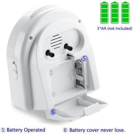 Peakeep Analog Alarm Clock Non-Ticking Silent, 7 Wake-up Sounds | with Volume Control, Nightlight and Snooze, AA Battery Operated (Green) - Image 4
