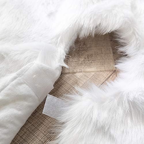 Christmas Tree Skirt 48 inches Faux Fur Snowy White Xmas Large Tree Skirt Mat for Christmas Party Decorations - Image 3