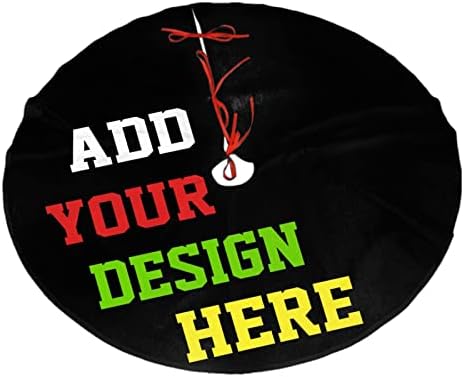 Custom Christmas Tree Skirt Add Photo Text Logo, Personalized Xmas Large Tree Mat, New Year Festive Holiday Party Decorations 30" inches by Mount+Hour