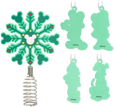 Hallmark Disney Mickey and Minnie Mouse 5" Miniature Christmas Tree Topper and Mini Ornaments, Set of 5, Shatterproof - Image 6