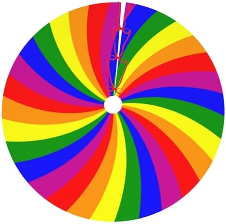 Rainbow Traditional Christmas Tree Skirt Holiday Party Xmas Tree Skirt Mat Christmas Ornaments Decoration 36 Inch by Yealedee