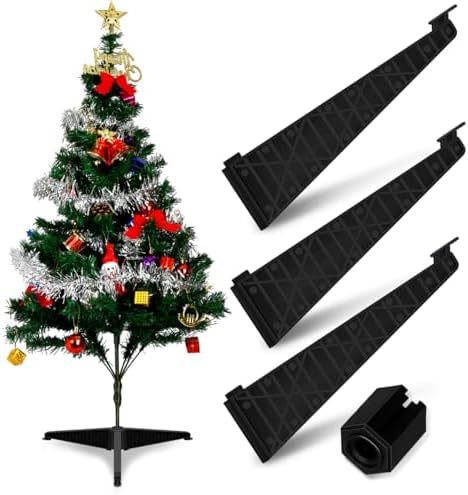 Angoily Christmas Tree Stand, Plastic Christmas Tree Legs Replacement, Artificial Xmas Tree-Base Replacement, Base Stand Holder for Xmas for Artificial Black Stable Support Quick Assembly Space Save by Angoily