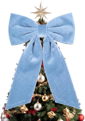 HunnmingRe 20 x 30 Inches Dusty Blue Large Velvet Bow Decor Giant Bow Party Decorations for Wall Backdrop Wedding Bridal Shower Birthday Party Room Home Wreath & Door Hanging Decorations by HunnmingRe
