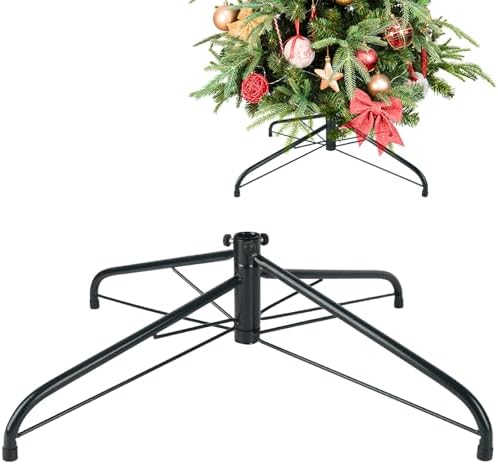 CCINEE Metal Christmas Tree Stand, Universal Folding Xmas Tree Stand 23.6 Inch Replacement Tree Stand Base for 3 Ft to 8 Ft Christmas Artificial Trees Fake Tree,Green by CCINEE
