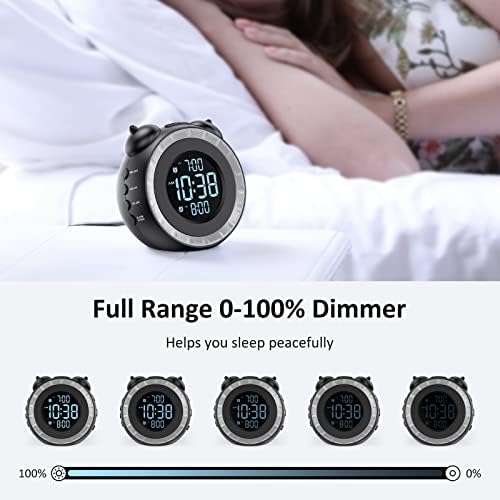 uscce Loud Dual Alarm Clock with Powerful Adjustable Bed Shaker | Vibrating Alarm Clock for Heavy Sleepers or Hearing Impaired - Easy to Set Alarm Clock with 0-100% Dimmer & Battery Backup - Image 3