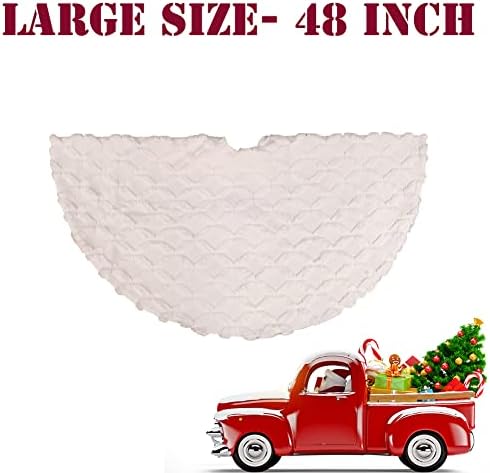 AOGU 36 Inch Christmas Tree Skirt Faux Fur with Cable Knit Knitted Thick Decoration for Merry Christmas Decorations - Image 4