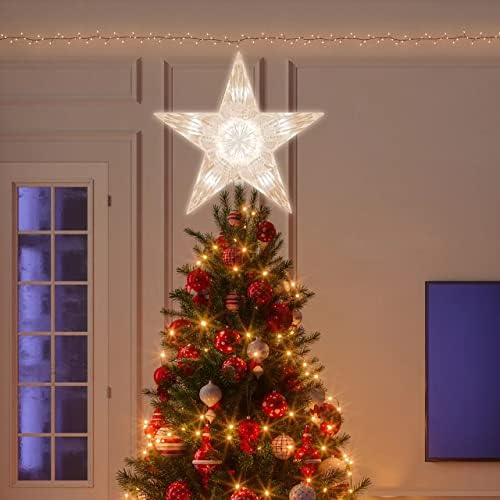 10 Lights 9 Inch Christmas Star Tree Topper, Christmas Tree Star Topper with Lights for Home Xmas Tree Decoration (Warm White) - Image 3