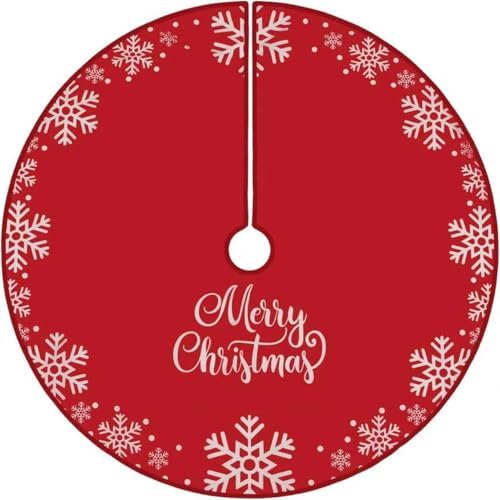 Flash World 36 Inch Large Christmas Tree Skirt Xmas Soft Cover Mat Decor Snowflake Collar Farmhouse Tree Skirt for Holiday Ornaments Party Home Indoor Decorations (E, 48INCH) by FLASH+WORLD