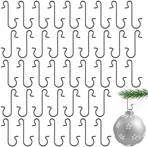 200 Pack Black Christmas Tree Hooks - Ornaments Hangers by Zanzike