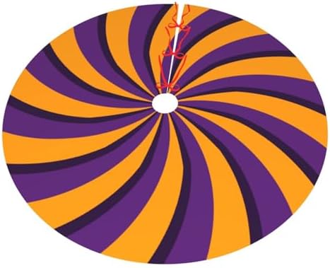 Halloween Purple Yellow Stripes 30 36 48 Inch Christmas Tree Skirt Carpet Mat Funny Party Decor Supplies for Xmas Halloween Decorations Occasion - Image 2
