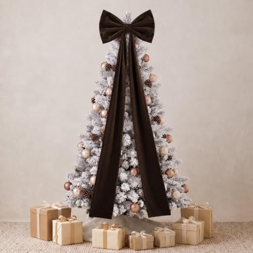 Knitgrip 2 Pack 20x71 in Christmas Large Velvet Bows, Chocolate Brown - Image 7