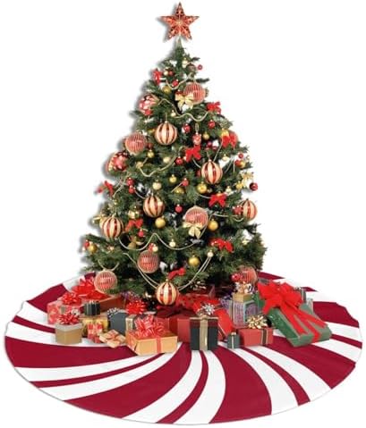 Mint Sugar Double Swirl Candy Christmas Tree Skirt 30" for Xmas Halloween New Year Holiday Party Home Tree Mat Decor Ornaments Decoration - Image 5