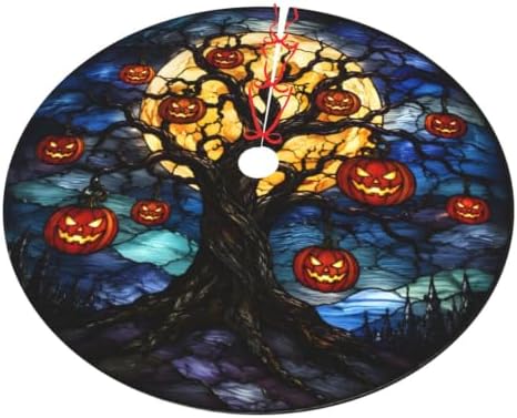 Halloween Pumpkin Tree Fall 30 36 48 Inch Christmas Tree Skirt Carpet Mat Funny Party Decor Supplies for Xmas Halloween Decorations Occasion - Image 2