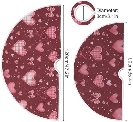 Valentine's Day Tree Skirt 36" Sweet Candy Hearts Pink Christmas Tree Skirts Mother's Day Xmas Mat for Holiday Festival Party Wedding Decor - Image 3