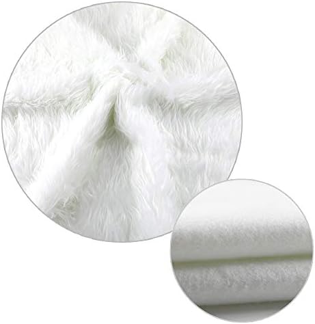 Konsait Plush Christmas Tree Skirt - Round Snow White Xmas Tree Mat Base Cover for Holiday Home Decorations,35Inch/90CM - Image 3