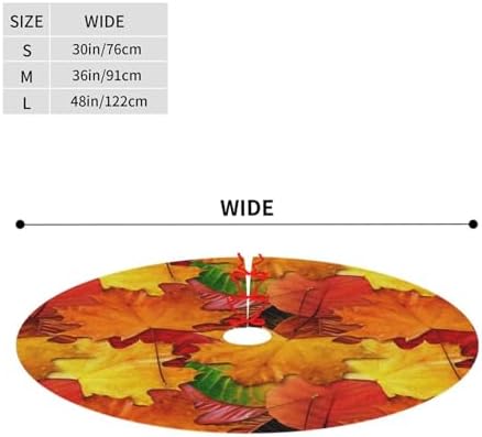 Fall Maple Leaves in Autumn for Thanksgiving Christmas Tree Skirt 36" for Xmas Halloween New Year Holiday Party Home Tree Mat Decor Ornaments Decoration - Image 2