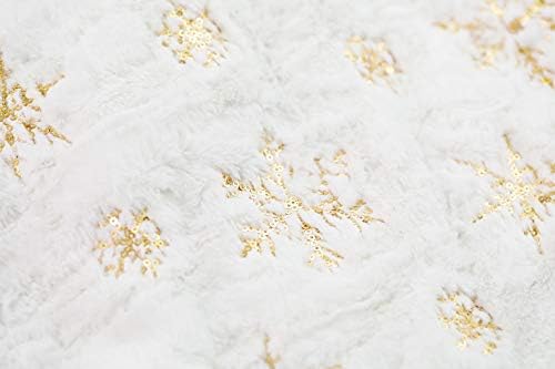Christmas Tree Skirt 30/36/49 inches Xmas White Tree Skirts Snowflake Embroidery for Christmas Decorations Holiday Party 198 Gold 78 - Image 3