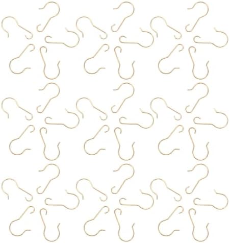NUOBESTY 200pcs Christmas Ornament Hooks, Golden Metal Hangers by NUOBESTY