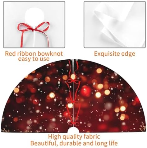 Christmas Tree Skirt Red Christmas Ball Glitter Soft Polyester Holiday Tree Base Cover, Decorative Xmas Tree Mat 36 Inch for Home, School, Office - Image 3