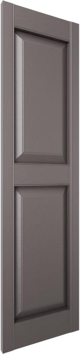 Ekena Millwork Lifetime Vinyl LP2S14X08000MS Standard Two Equal Panel Vinyls, Raised Panel Vinyl Shutters, w/Installation Shutter-Lok's & Matching Screws (Per Pair), 14.75"W x 80"H, Musket Brown