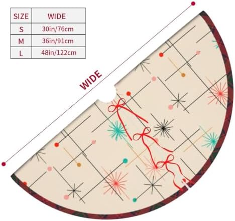 Retro Starburst Mid Century Christmas Tree Skirt Xmas Tree Mat Holiday Party Home Ornaments Decorations 48 inch - Image 2