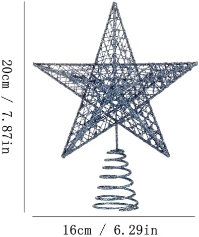 BinaryABC Iron Christmas Tree Star Topper,20cm Glittering Tree Topper - Image 2