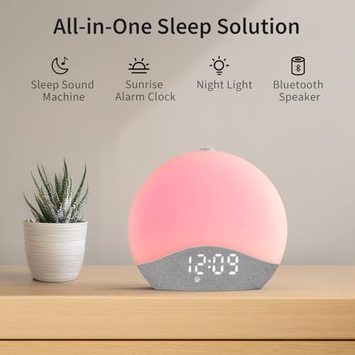 EASYERA Sunrise Alarm Clock Sound Machine, 26 Soothing Sounds - Image 2