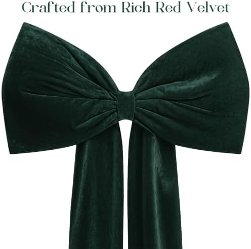 Knitgrip Extra Large Velvet Christmas Tree Topper Bow, Green, 71 Inch - Image 3