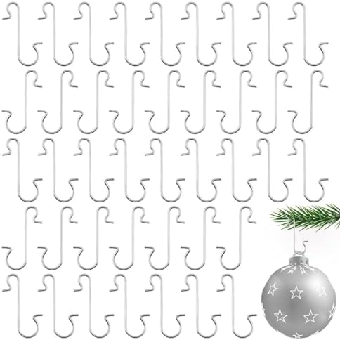 100pc Christmas Tree Ornament Hooks for Ball Pendant Iron S-Shaped Hanging Hook Holder Navidad New Year Party Decoration by Unknown