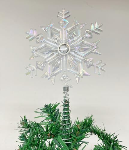 PEPPERLONELY Miniature Glitter Star Tree Topper Christmas Decorations 3.42" H x 2.76" W, White - Image 3