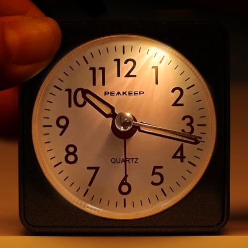 Peakeep Ultra Small, Battery Travel Alarm Clock with Snooze and Light - Image 5