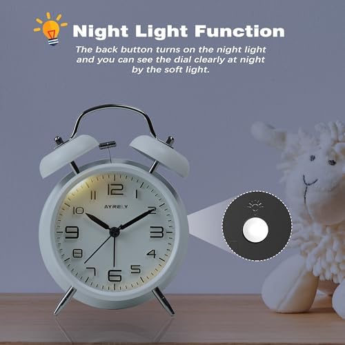AYRELY?? Super Loud Alarm Clock for Heavy Sleepers Adults, Metal 4.5 Inches - Image 6