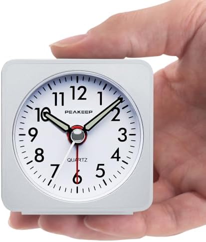 Peakeep Ultra Small, Battery Travel Alarm Clock with Snooze and Light by PEAKEEP