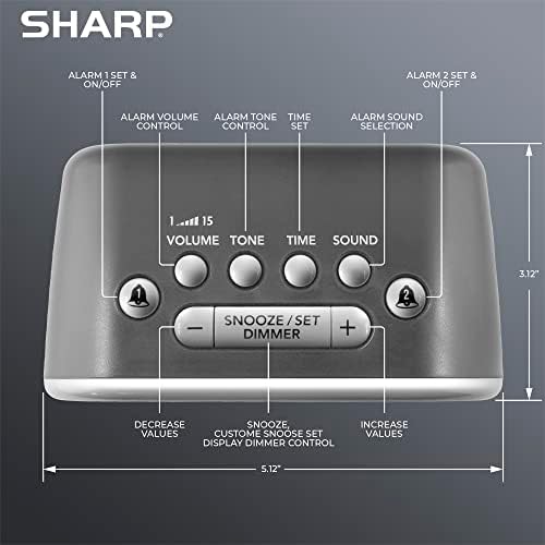 Sharp Big Bang Super Loud Alarm Clock for Heavy Sleepers, 115dB, 6 Sounds | Adjustable tone, custom snooze, 2 wake times, battery backup, hard of hearing, deep sleep, shift workers, dorm room, students - Image 3