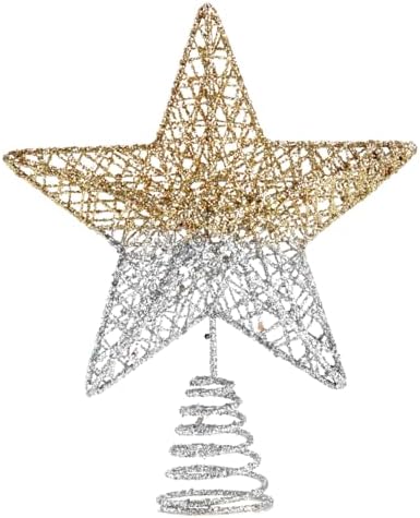 BinaryABC Iron Christmas Tree Star Topper,20cm Glittering Tree Topper by BinaryABC