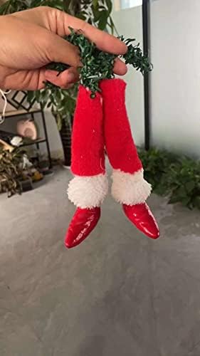 Christmas Tree Decoration, Elf Head, Arms and Legs for Christmas Tree, Stole Christmas Elf Stuffed Stuck Tree Topper Garland Ornaments (A) - Image 4