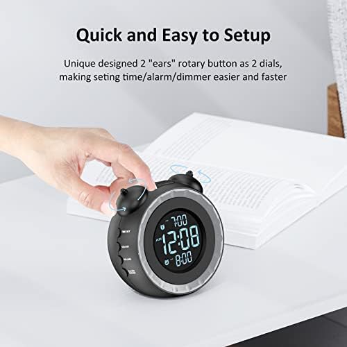 uscce Loud Dual Alarm Clock with Powerful Adjustable Bed Shaker | Vibrating Alarm Clock for Heavy Sleepers or Hearing Impaired - Easy to Set Alarm Clock with 0-100% Dimmer & Battery Backup - Image 4