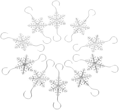 Christmas Snowflake Ornament Hooks Hanger, 20 PCS Silver Snowflake Decorations Christmas Tree Hanging Ornament Hook, Xmas Decoration Tree Wall Party Home Accessories - Image 3