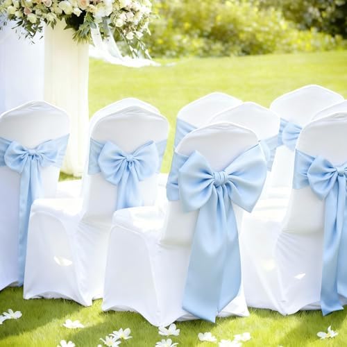 Blue Bow Decor as Crib Skirt 3 Pack Large Blue Bows Decoration 22 × 11 Inch Big Bow for Christmas Tree Gift Wrapping Coquette Party Background for Bachelorette Baby Shower Bridal Shower Wedding - Image 5