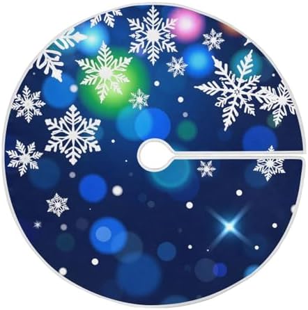Beautiful Snowflakes Blue Christmas Tree Skirt Small Xmas Tree Skirts Decorations 36 in Burlap Tree Mat Cover for 4 ft Trees Holiday Party by BOENLE-WELCOMEYOURCOMING