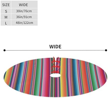 Mexican Blanket Serape Stripe Christmas Tree Skirt 36" for Xmas Halloween New Year Holiday Party Home Tree Mat Decor Ornaments Decoration - Image 2