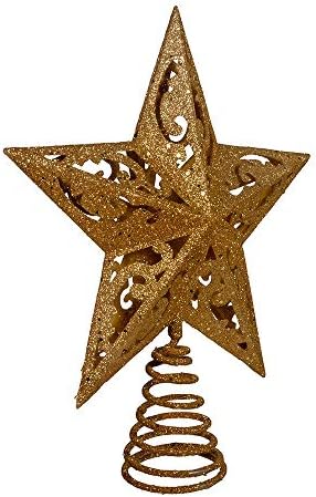 Kurt Adler H9100 8-Inch Gold Glittered 5 Point Star Treetop - Image 2